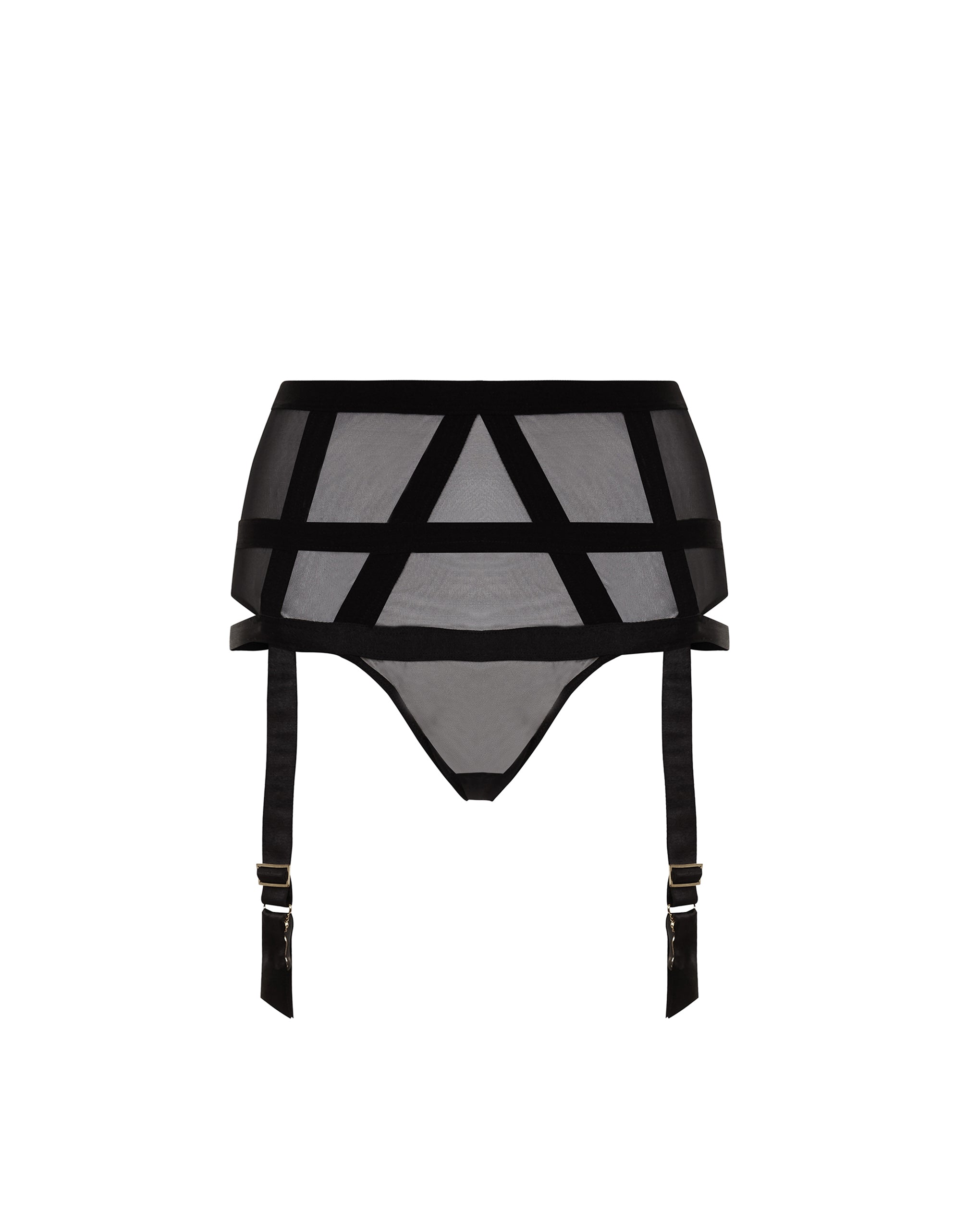 Karolina Garter Belt Thong in Black