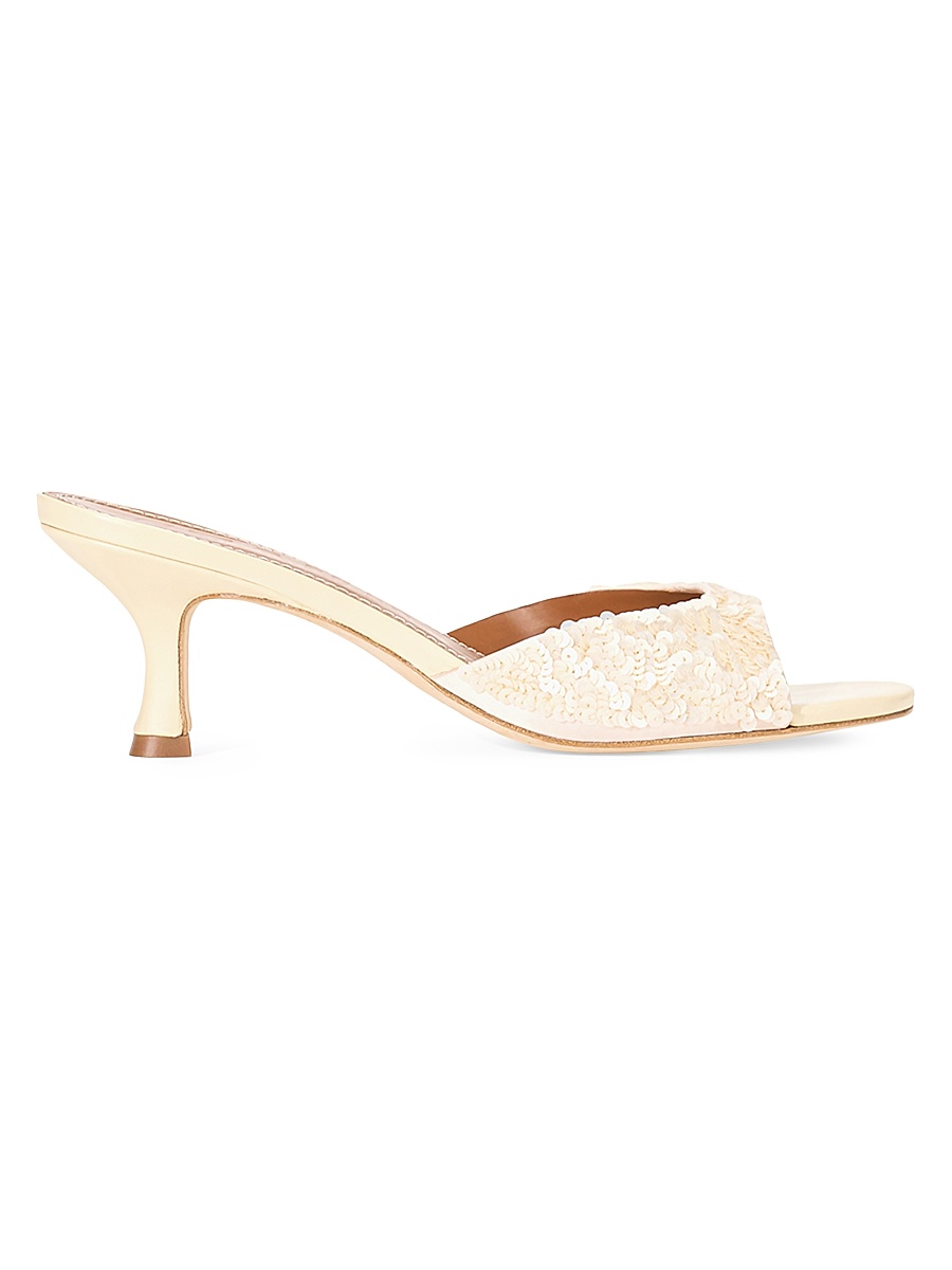 Women's Brigitte 55MM Sequin Sandals - Cream