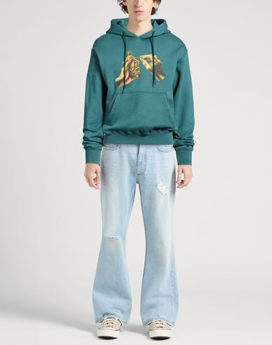 Man Sweatshirt Emerald green Size S Cotton