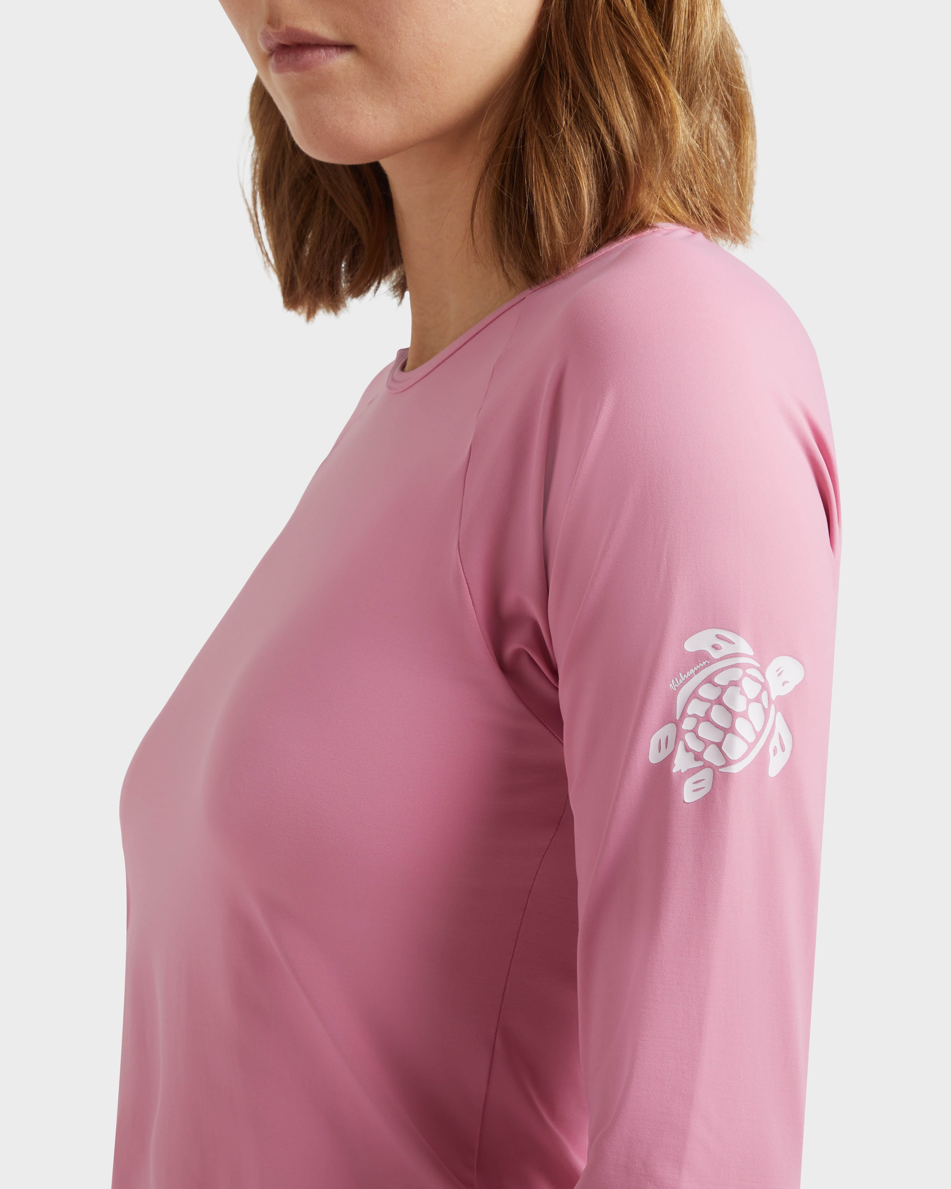 Women Long Sleeves Rashguard Top Solid - Rsh - Fly-out - Pink