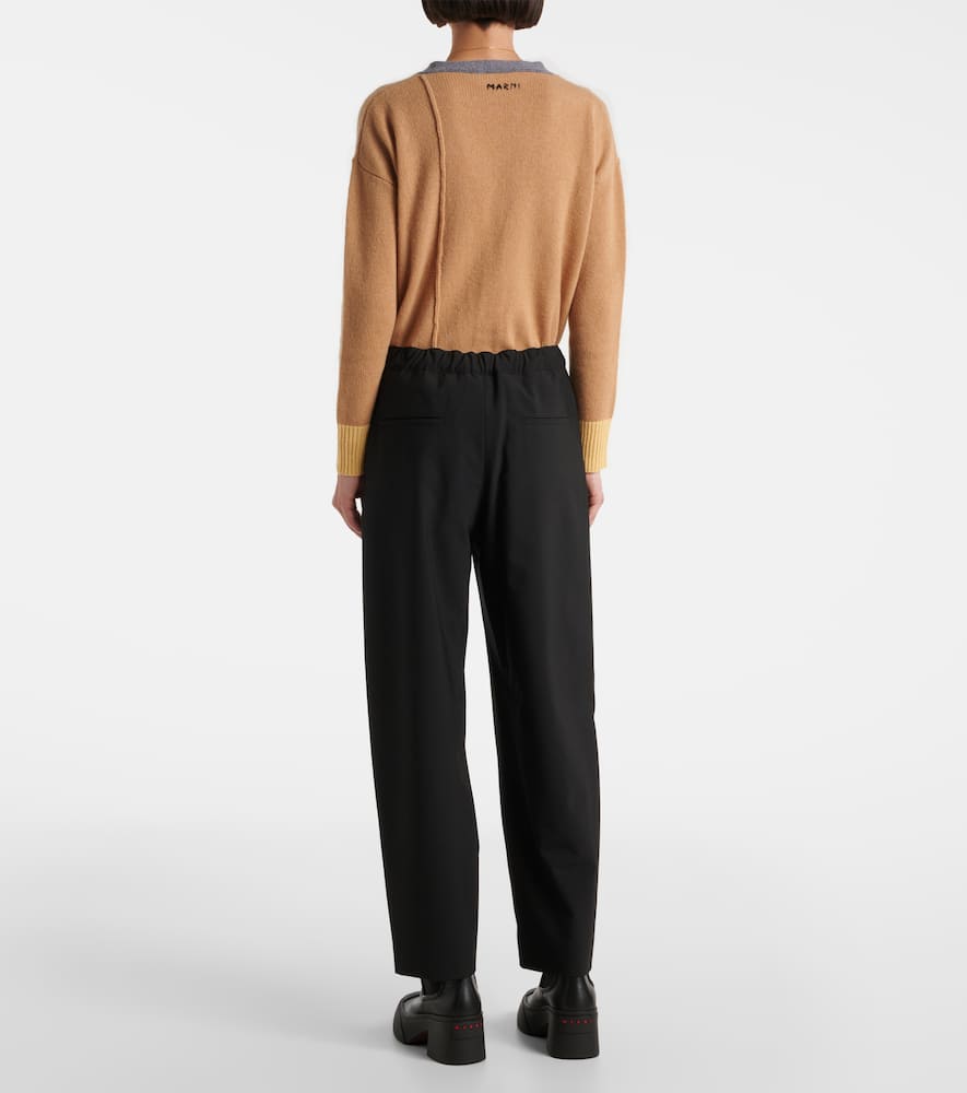 High-rise tapered pants