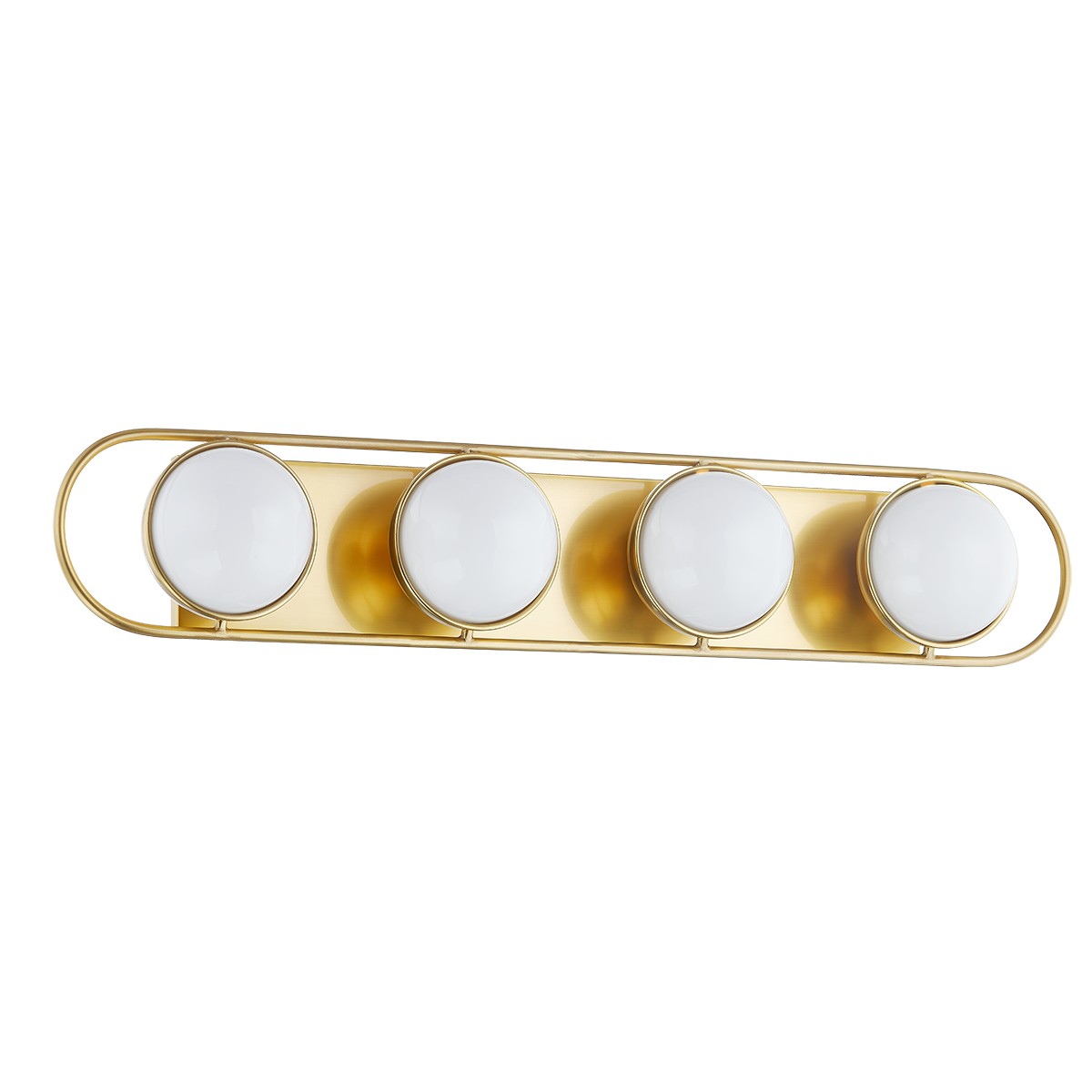 Aged Brass Four Light Bath and Vanity from the Amy Collection