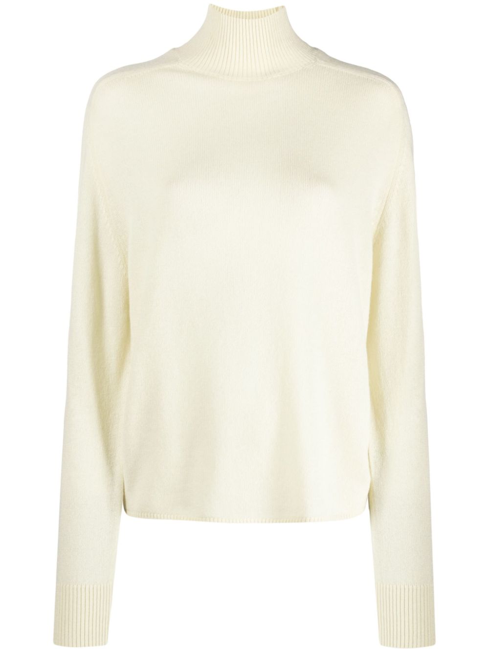 High-neck fine-knit jumper - Black
