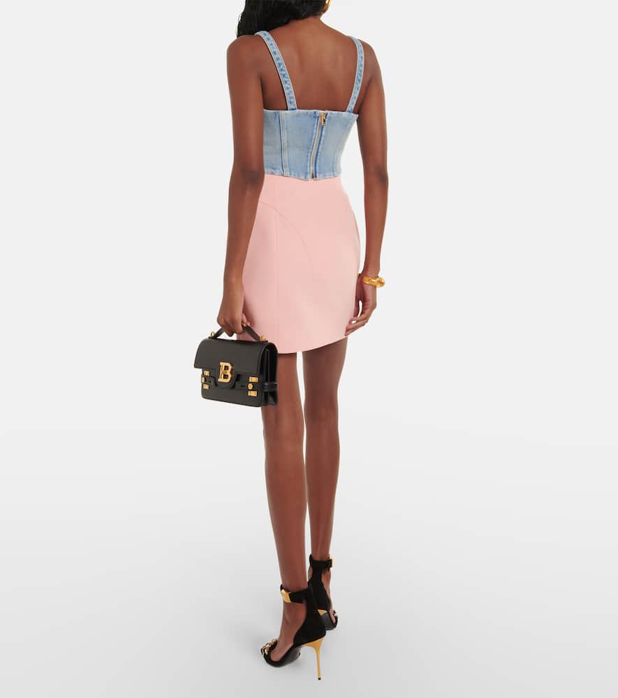 Cropped denim bustier