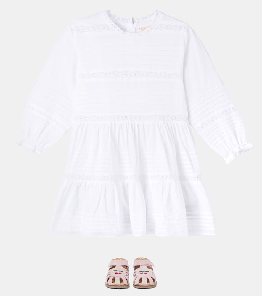 Konges Sløjd Orchid lace-trimmed cotton dress
