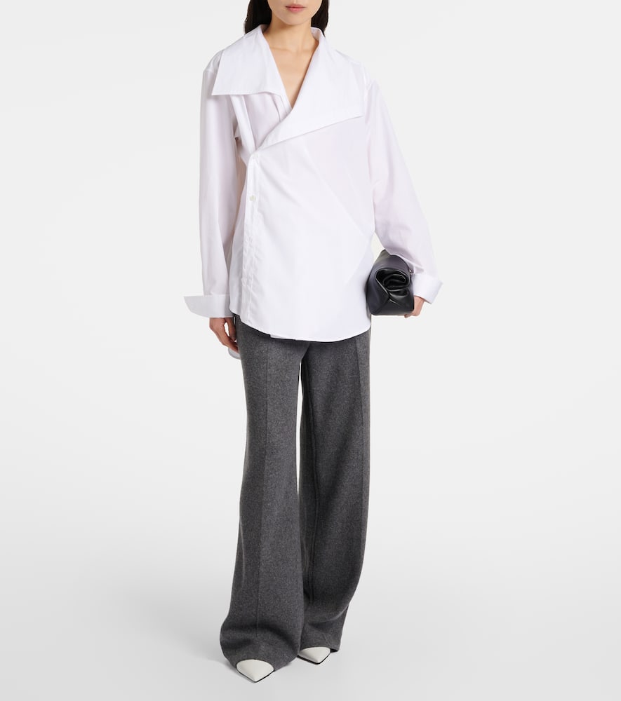Violet mid-rise wide-leg pants