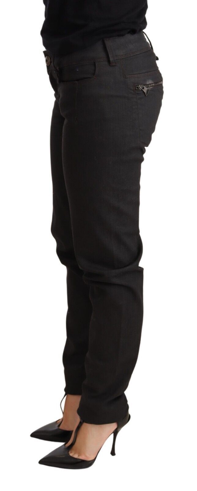 Low-Waist Skinny Jeans — Black