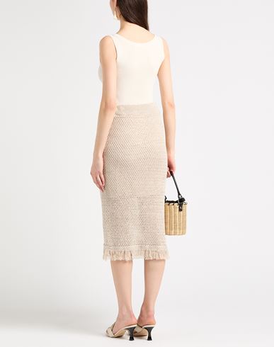 Woman Midi skirt Beige Size 2 Linen, Cotton