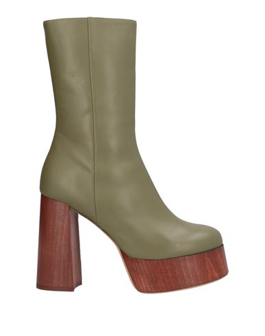 Woman Ankle boots Military green Size 9 Leather