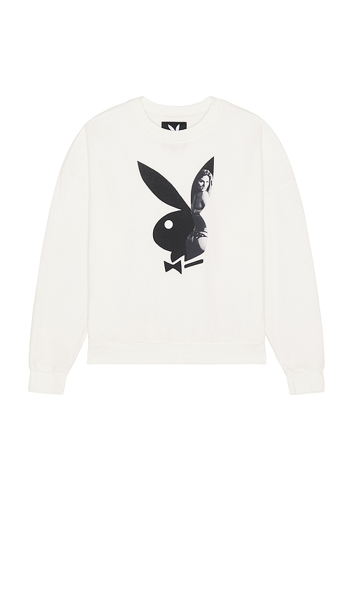 Playboy SWEATSHIRT BUNNY SHADOW in White. Größe S. Also in L, M, XL/1X