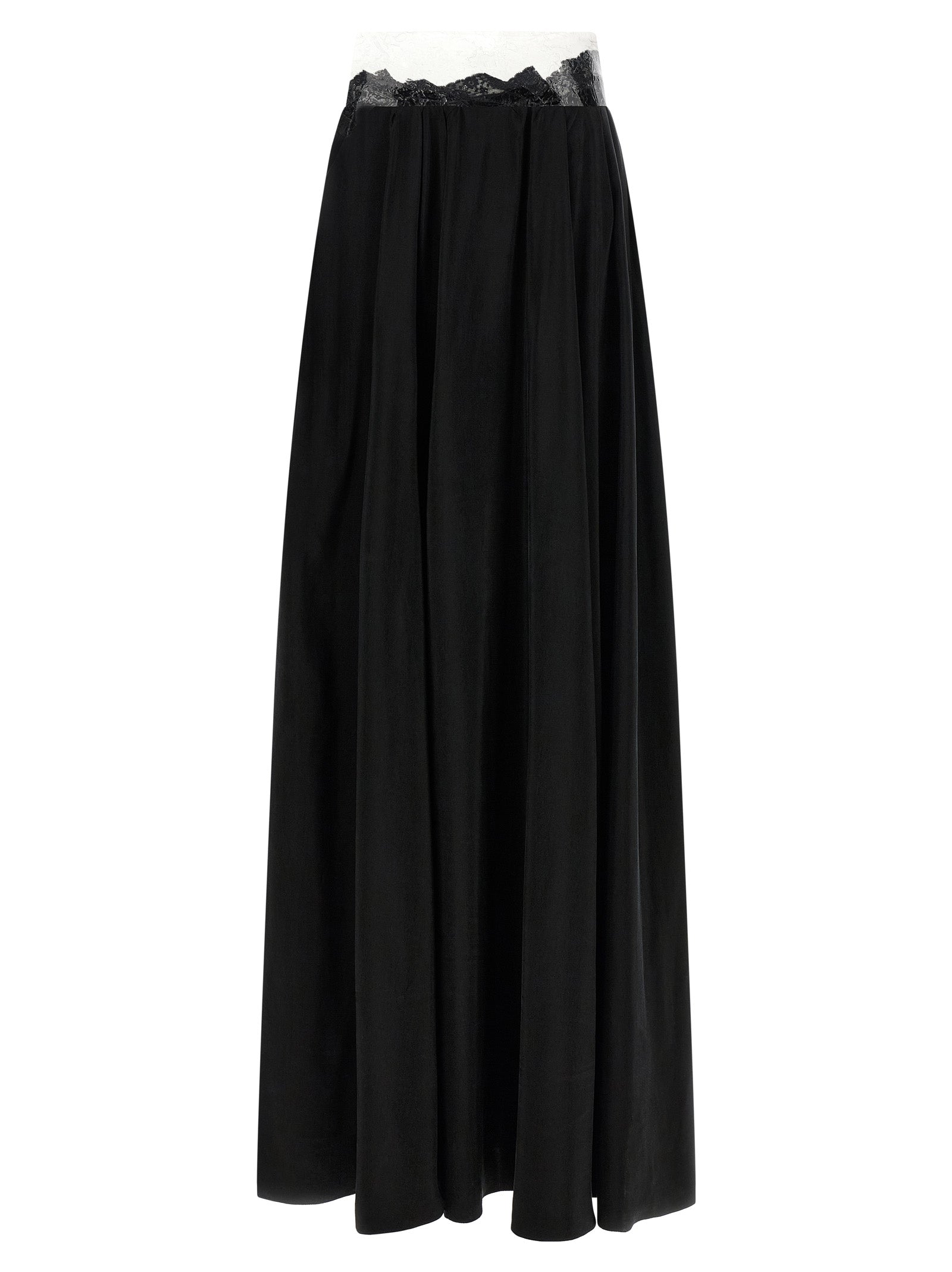 Cupro Flared Skirt — Black