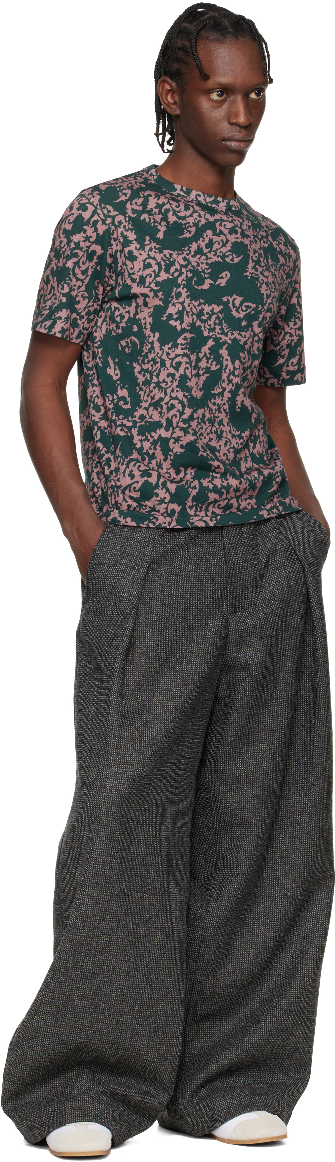 Green & Pink Floral T-shirt