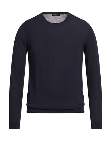 Man Sweater Midnight blue Size 38 Cotton