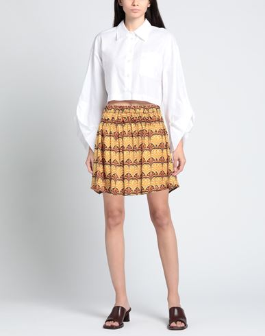 Woman Mini skirt Orange Size L Polyester