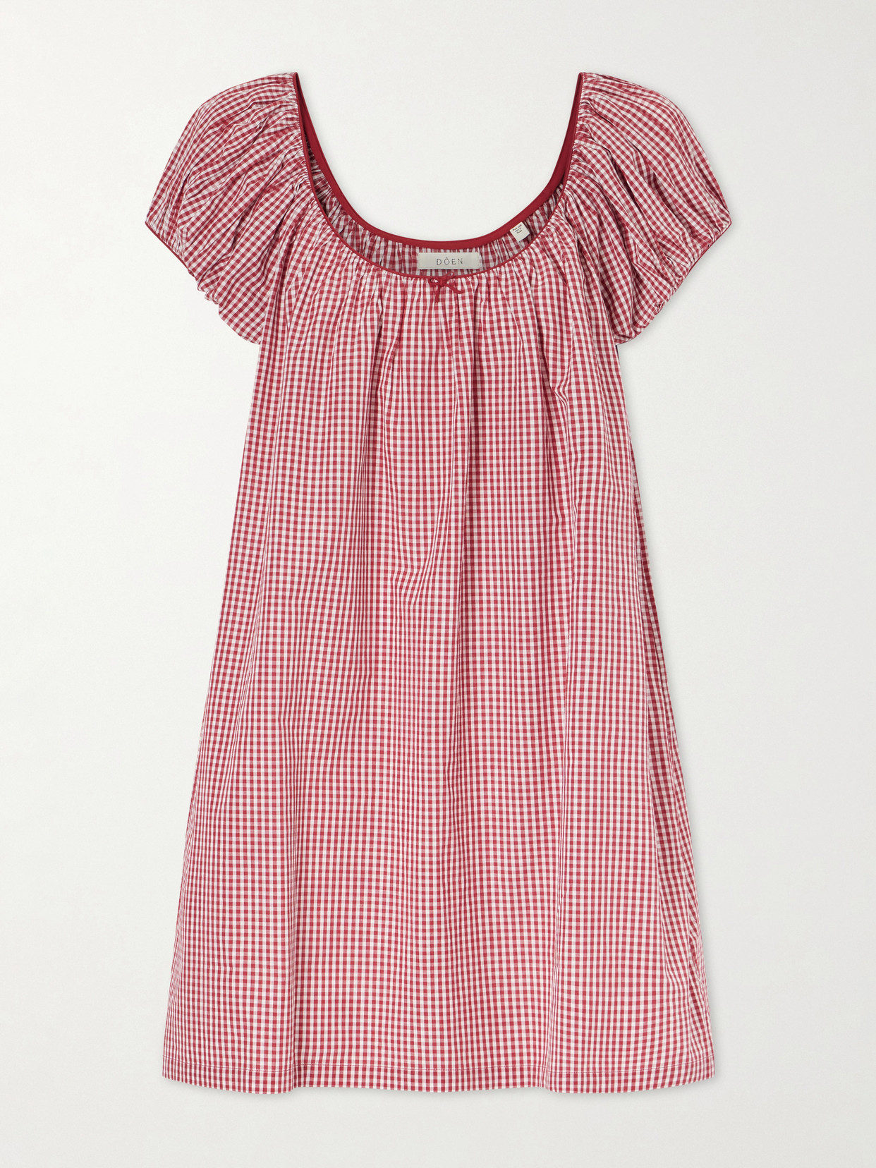 Julia Gathered Checked Organic Cotton Midi Dress - medium