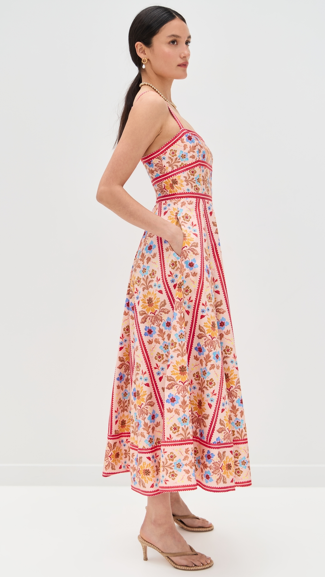 Hill House Home The Margot Dress Floral Block Stripe/Pink Multi