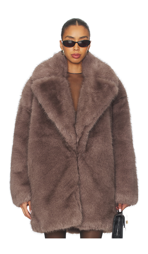 Ronny Kobo Fonzee Coat in Grey Brown. L also in