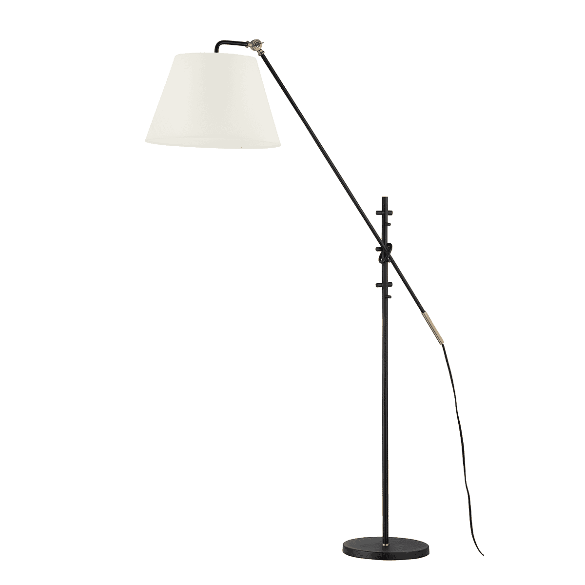 Patina Brass Textured Black One Light Floor Lamp from the Navin Collection
