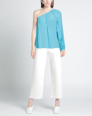 Même Road Woman Top Azure Size 2 Viscose, Silk
