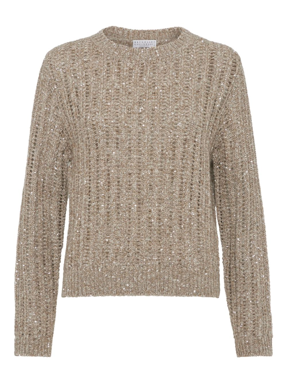 Sequin-embellished sweater - Neutrals