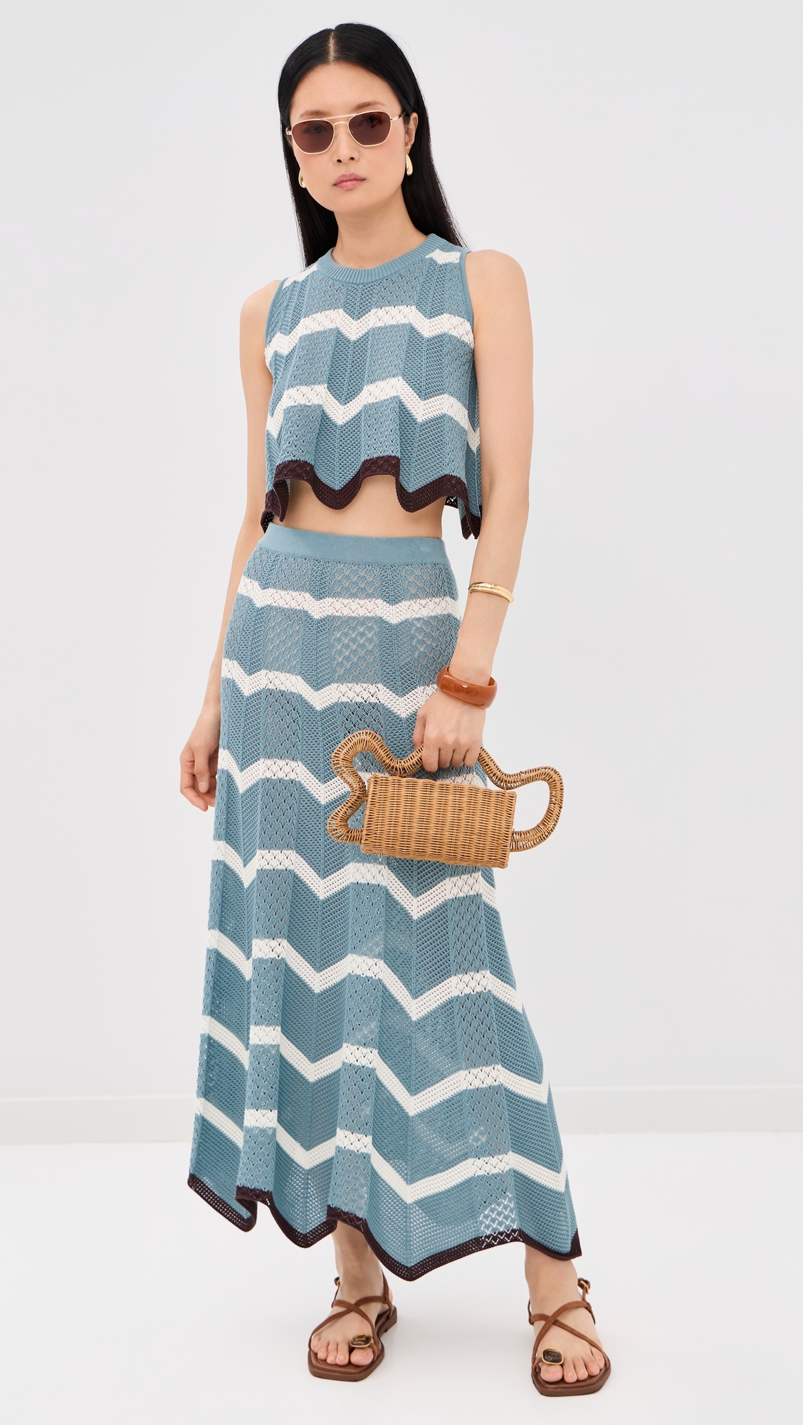 Chevron Top Multicolor Black/Blue/Ecru