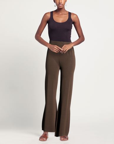 Woman Pants Chocolate brown Size M Viscose, Nylon