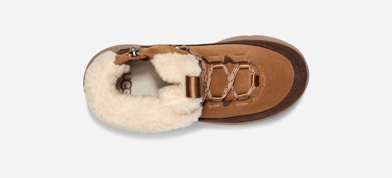 ® Kids' TerreTrail Cozy Lace Suede Cold Weather Boots in Chestnut