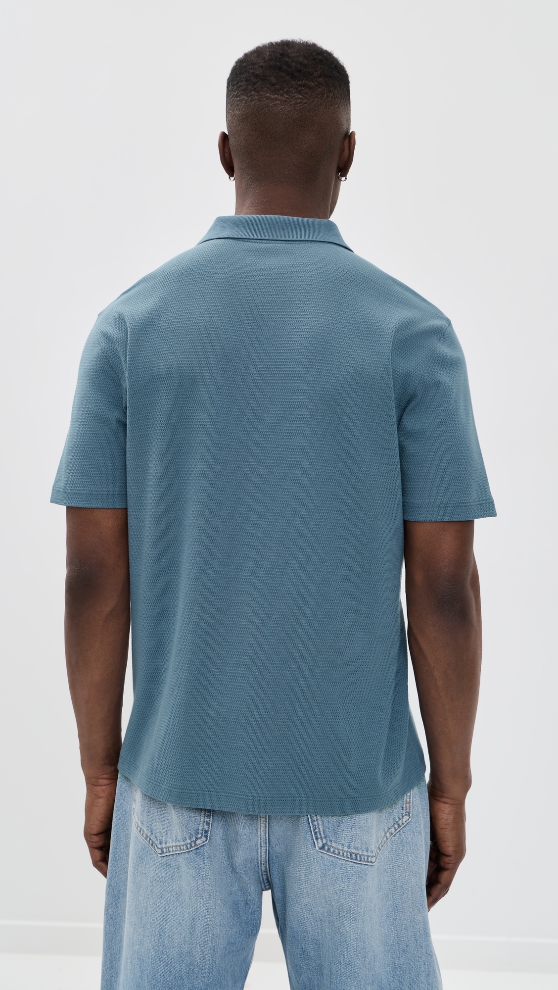 Johnny Collar Shirt Uniform Blue