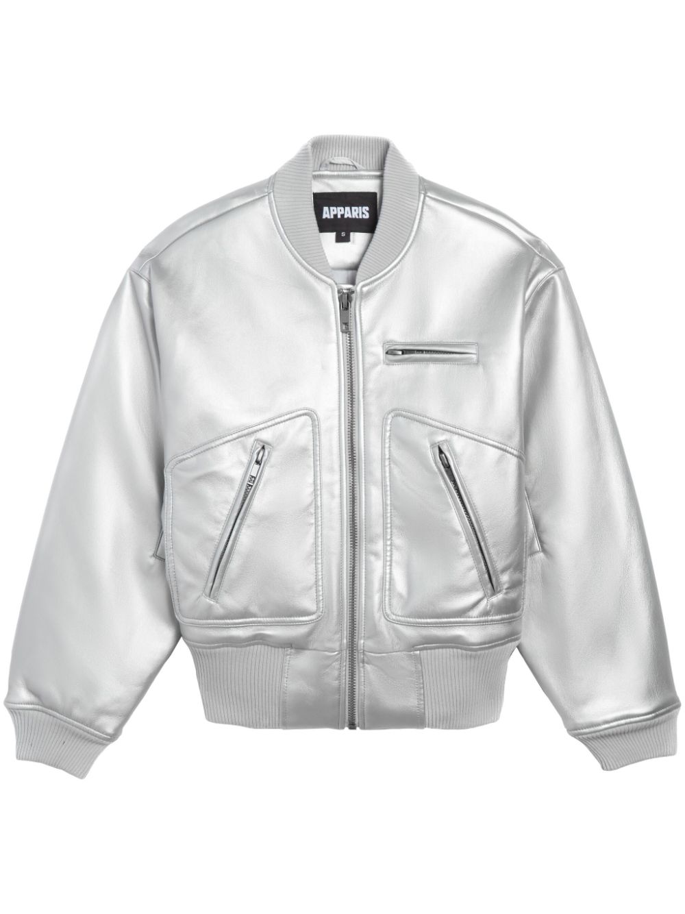 Metallic-effect bomber jacket - Silver