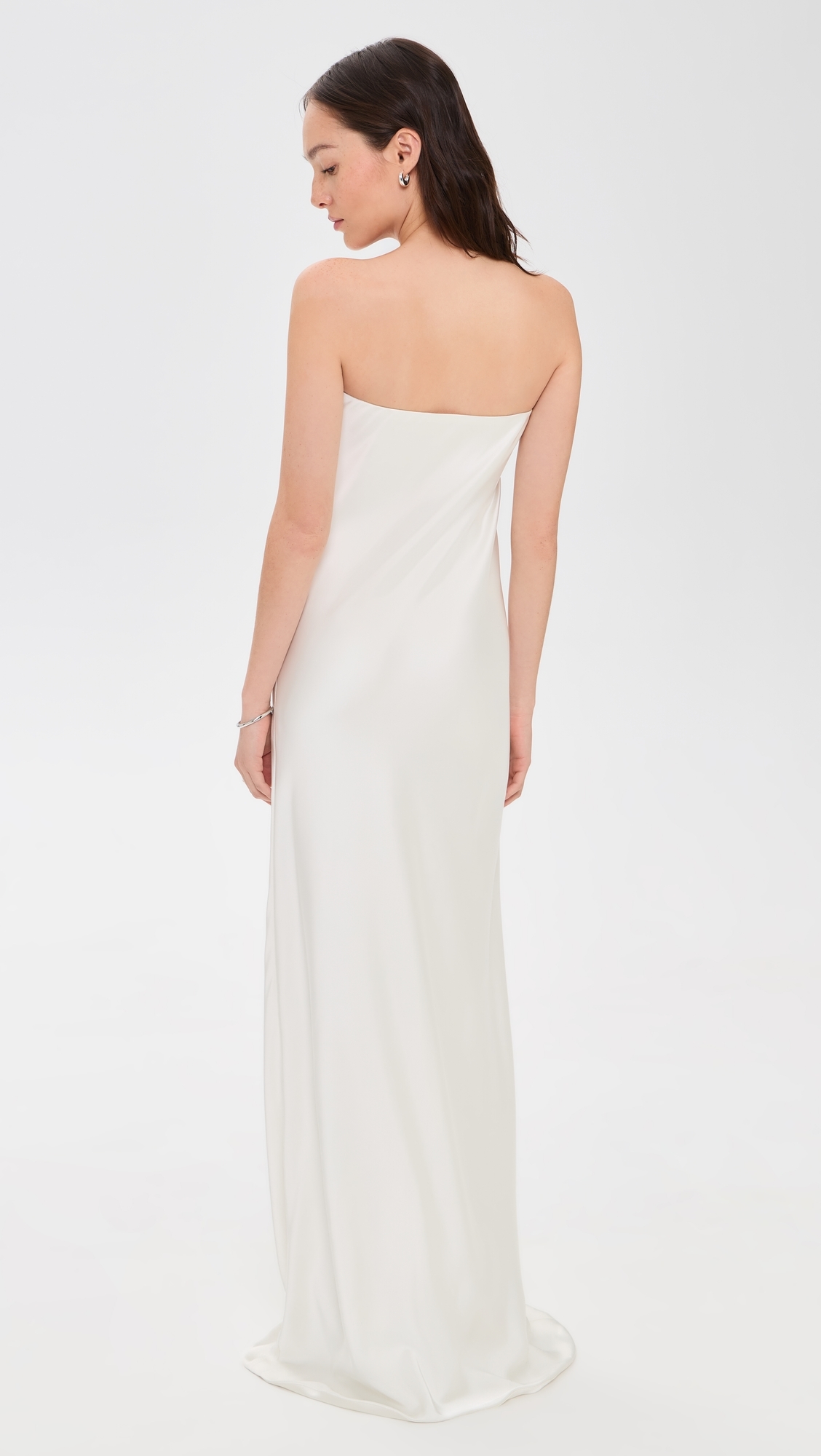 Bias Strapless Gown Porcelain
