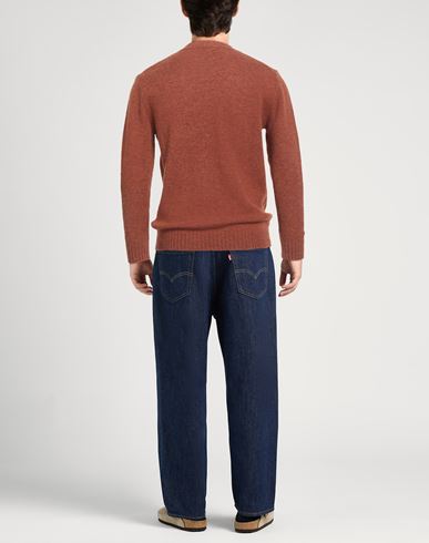 Man Sweater Rust Size 40 Virgin Wool