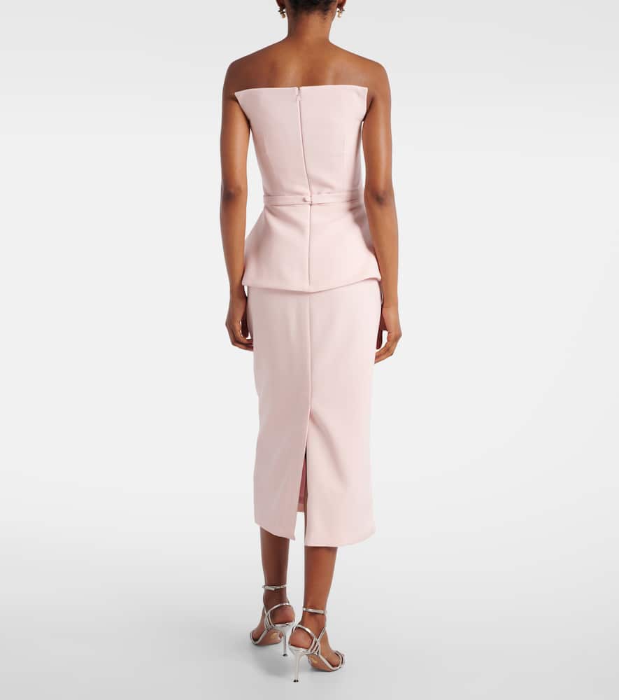 Belted crêpe midi dress