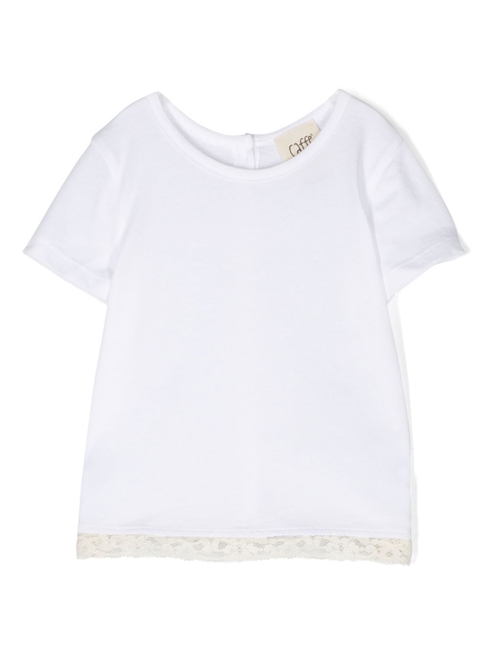 Lace-detail cotton T-shirt - White