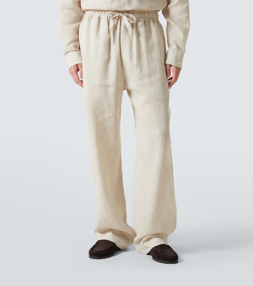 Linen wide-leg pants