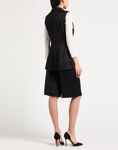 Woman Tailored Vest Black Size 6 Viscose, Cotton, Elastane