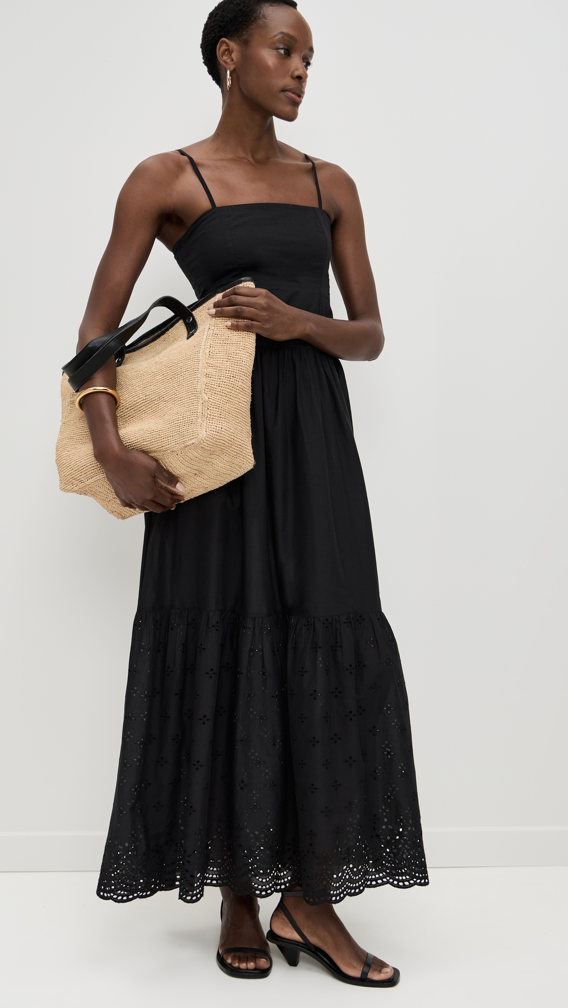 Square Neck Maxi Dress Black
