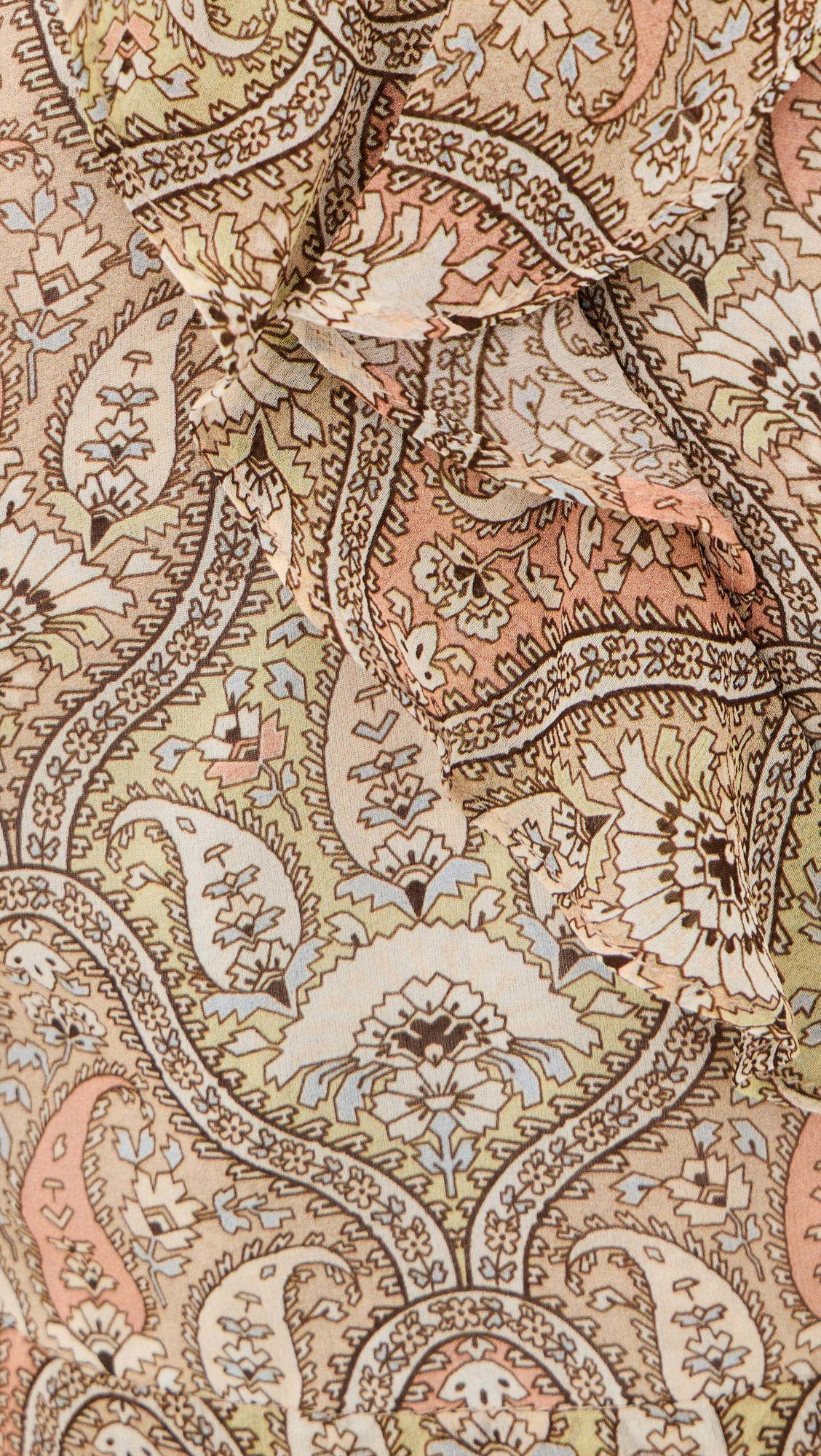 Avenel Silk Dress STONE KHAKI MULTI