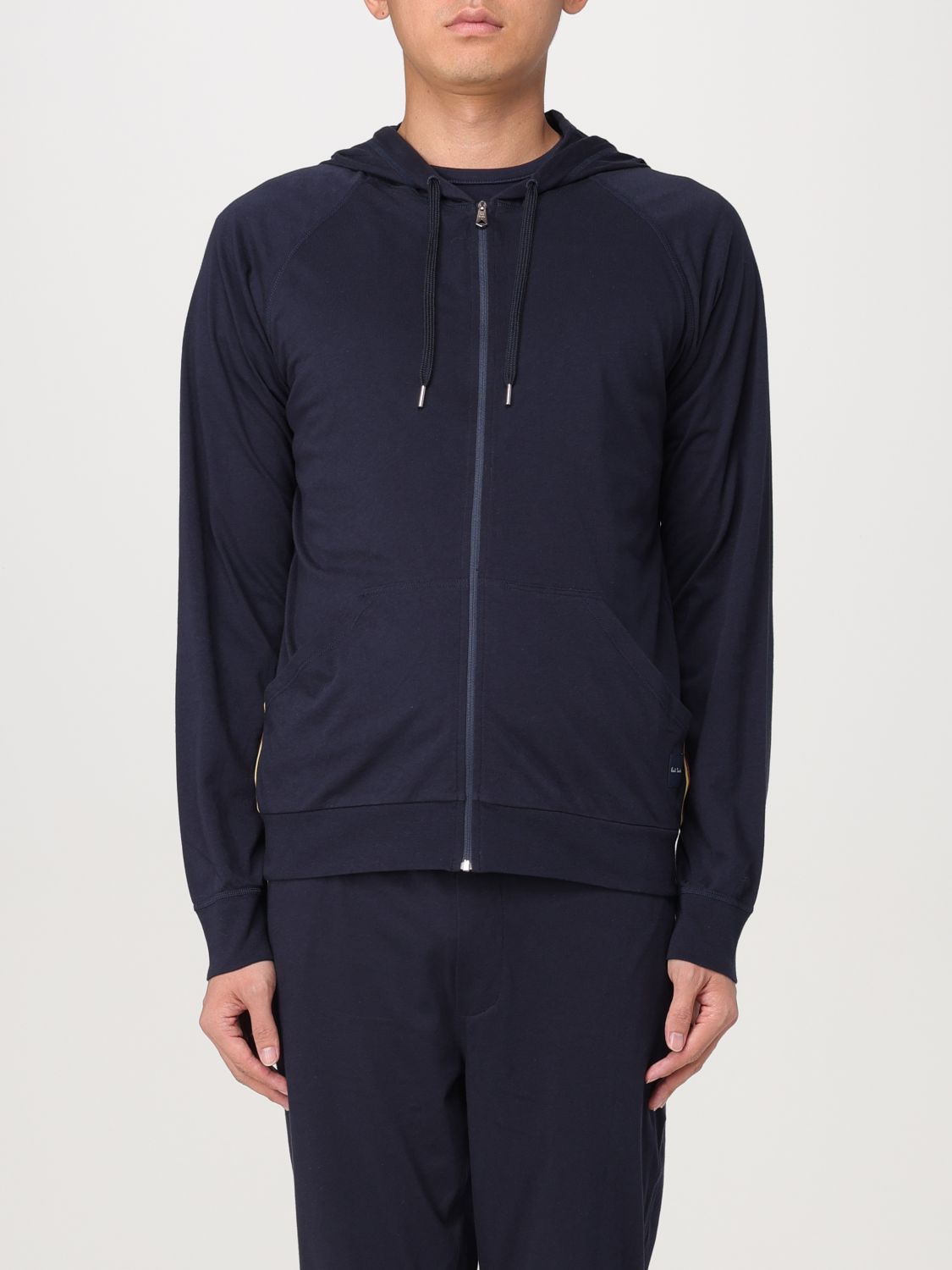 Zip-up cotton hoodie - Black