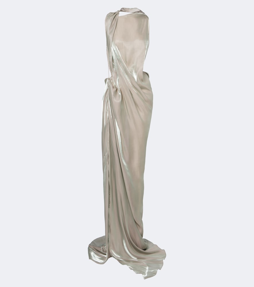Glow Up draped open-back gown