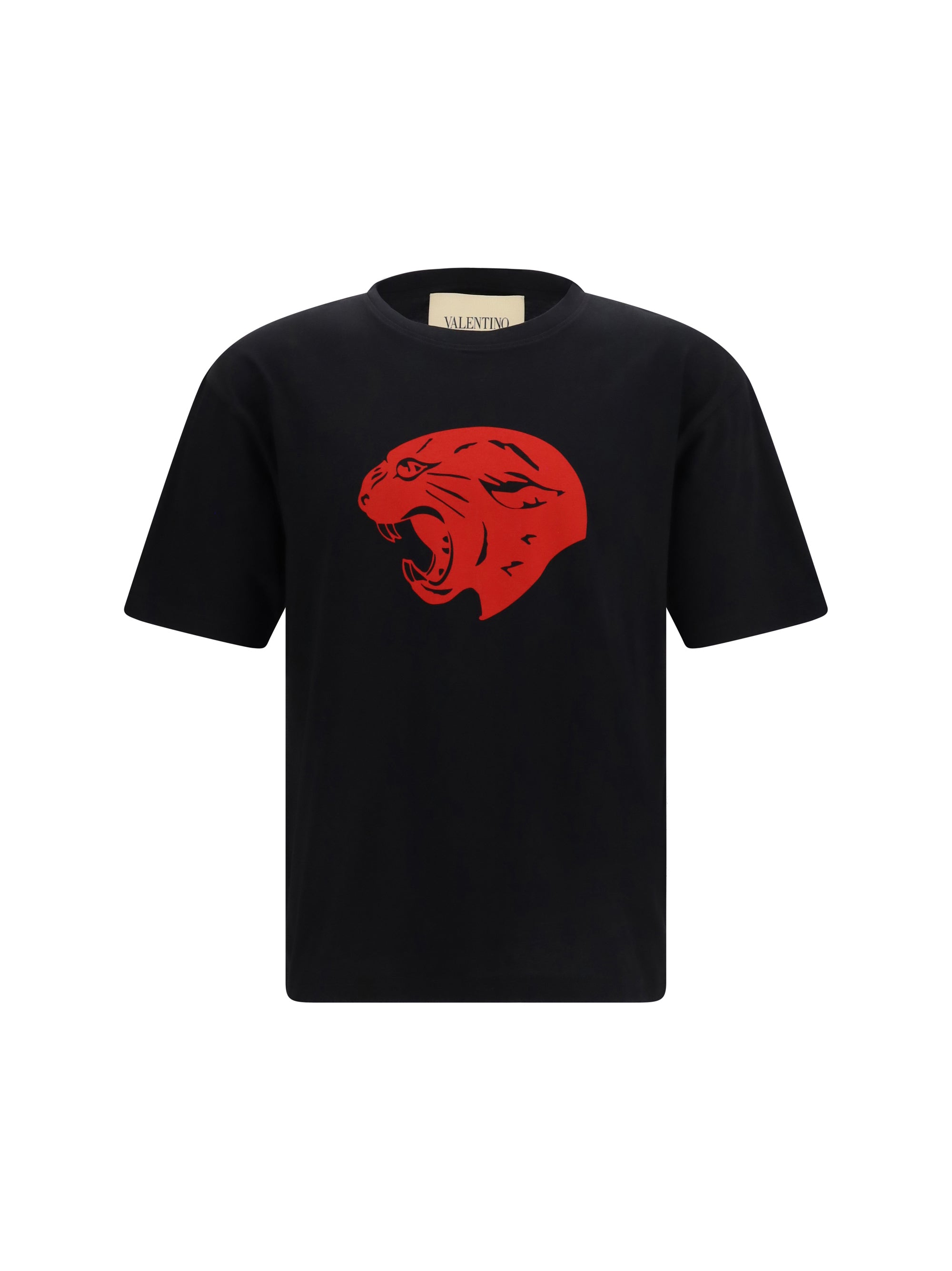 Panther-Print T-Shirt — Black
