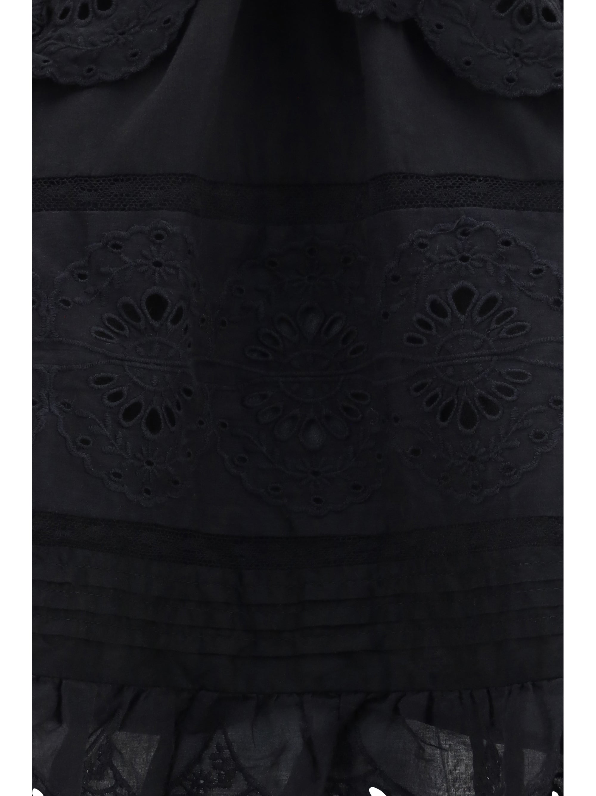 Embroidered Cotton Blouse — Black