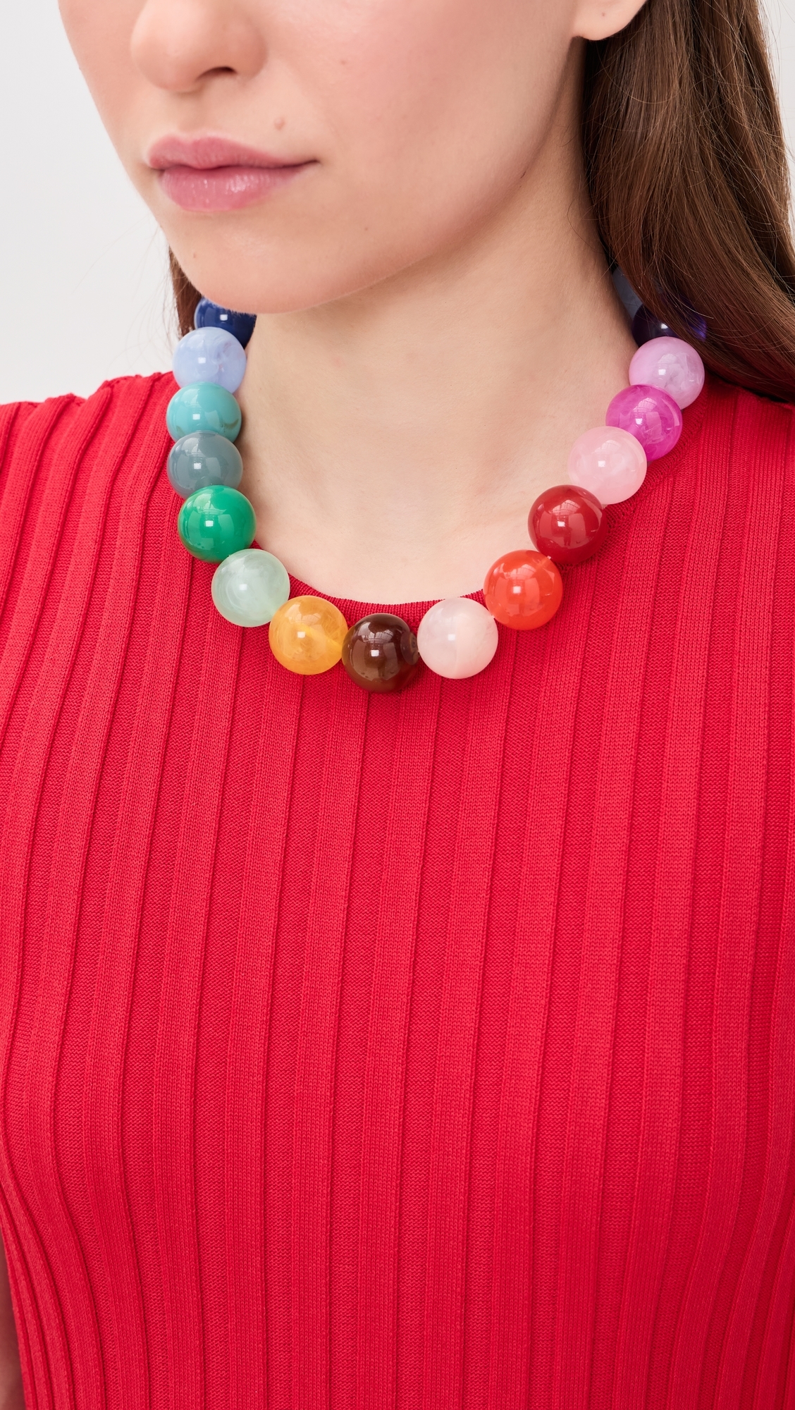 Jane Beaded Necklace Rainbow One Size