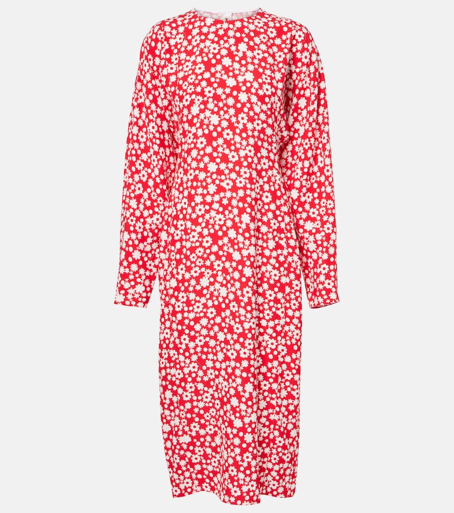 Floral enver satin midi dress