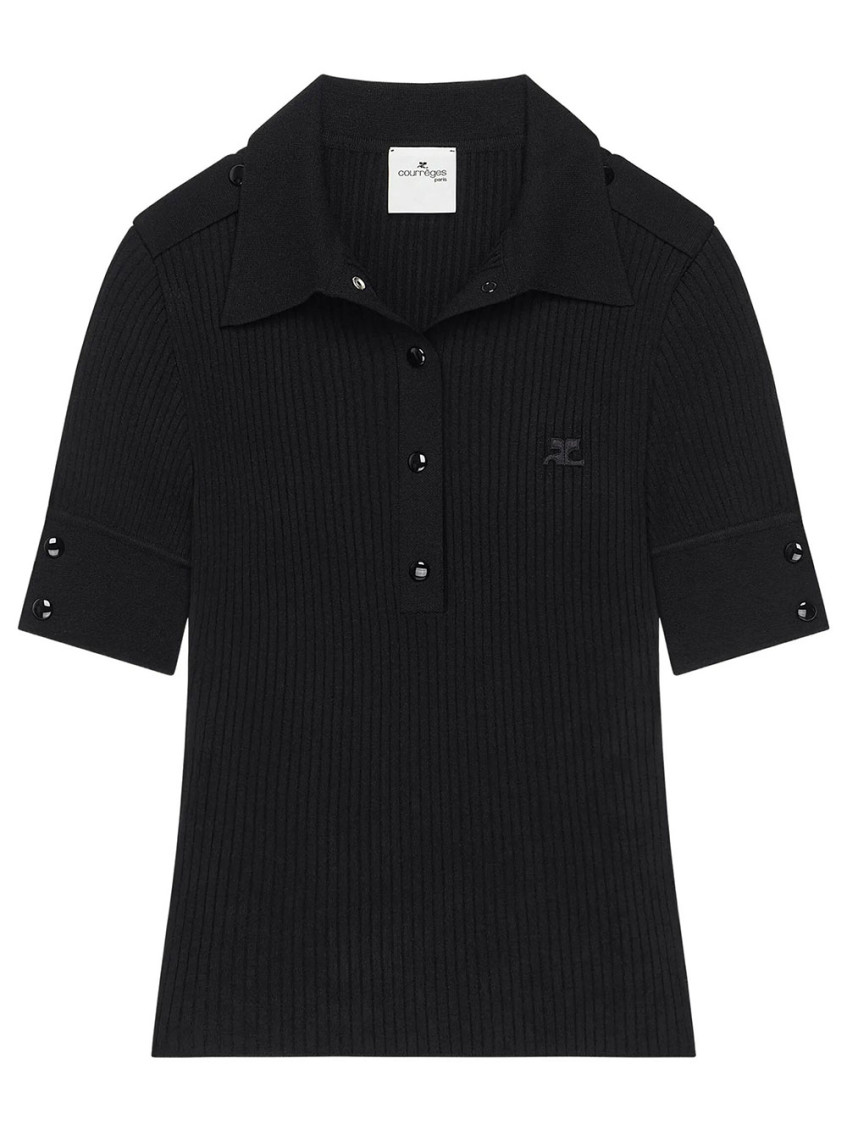Black Solid Shirt Collar Polo
