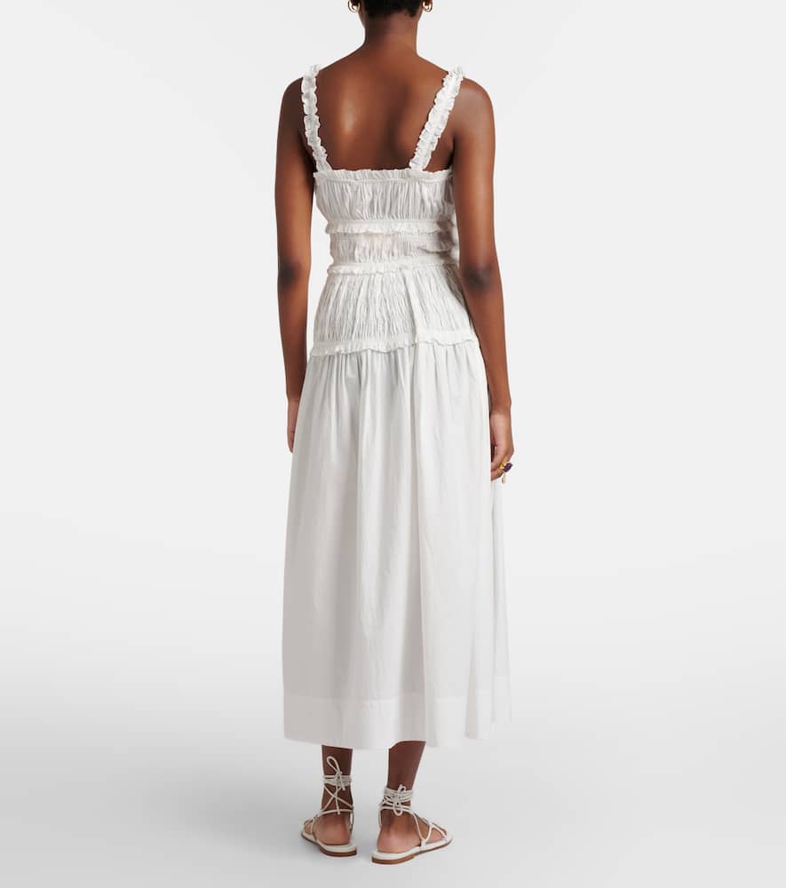 Dôen Marianne ruffled cotton poplin midi dress