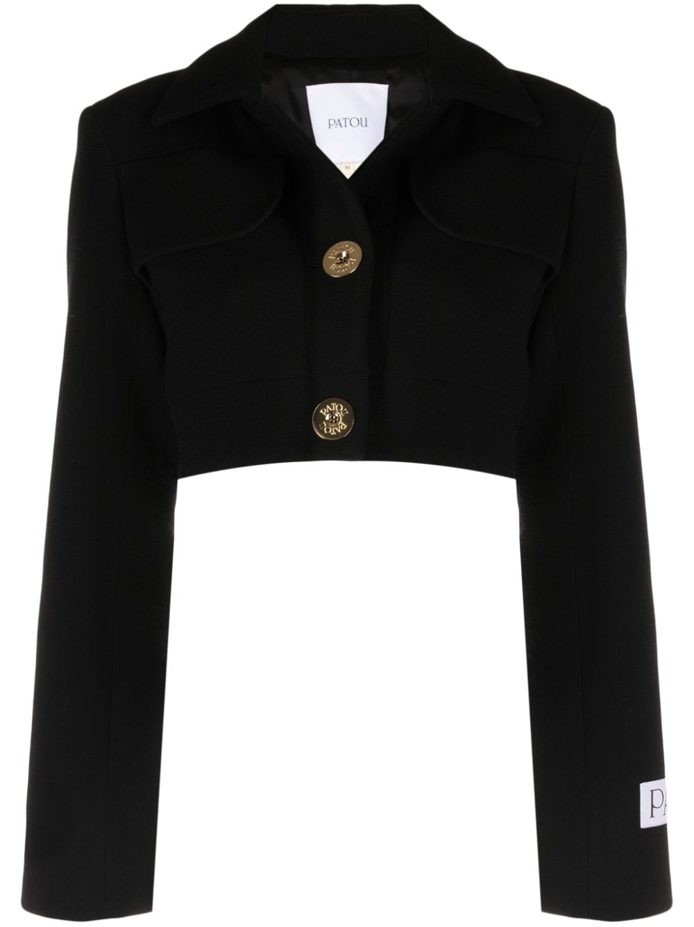 Logo-appliqué cropped blazer - Black
