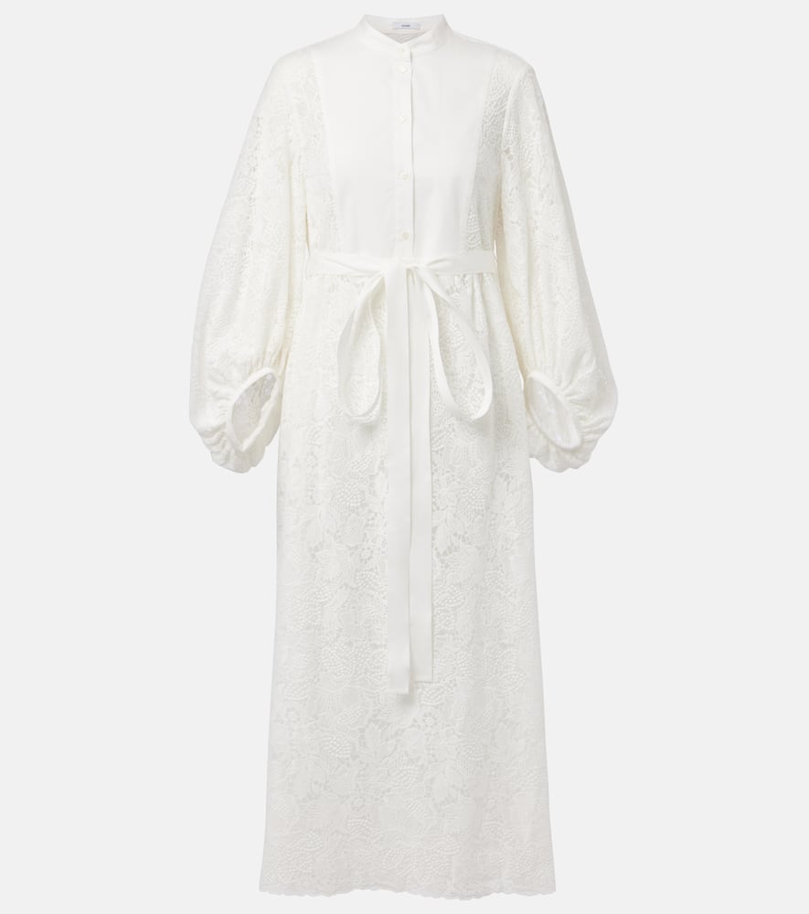 Embroidered cotton lace midi dress