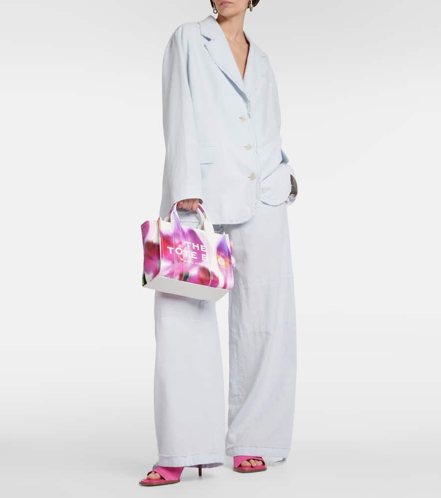 Future Floral Small leather tote bag