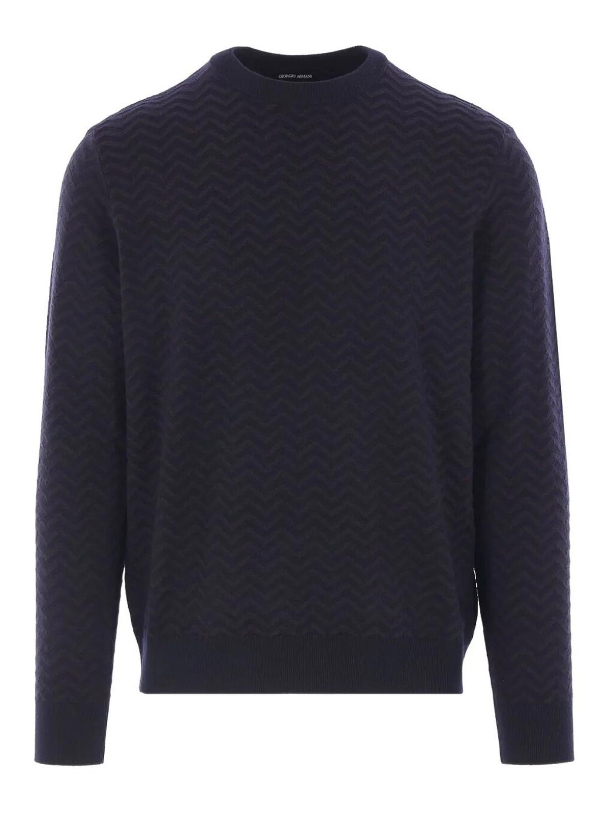 Crewneck Sweater In Virgin Wool Chevron Vanis