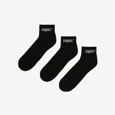 3-Pack Logo Ankle Socks in Black
